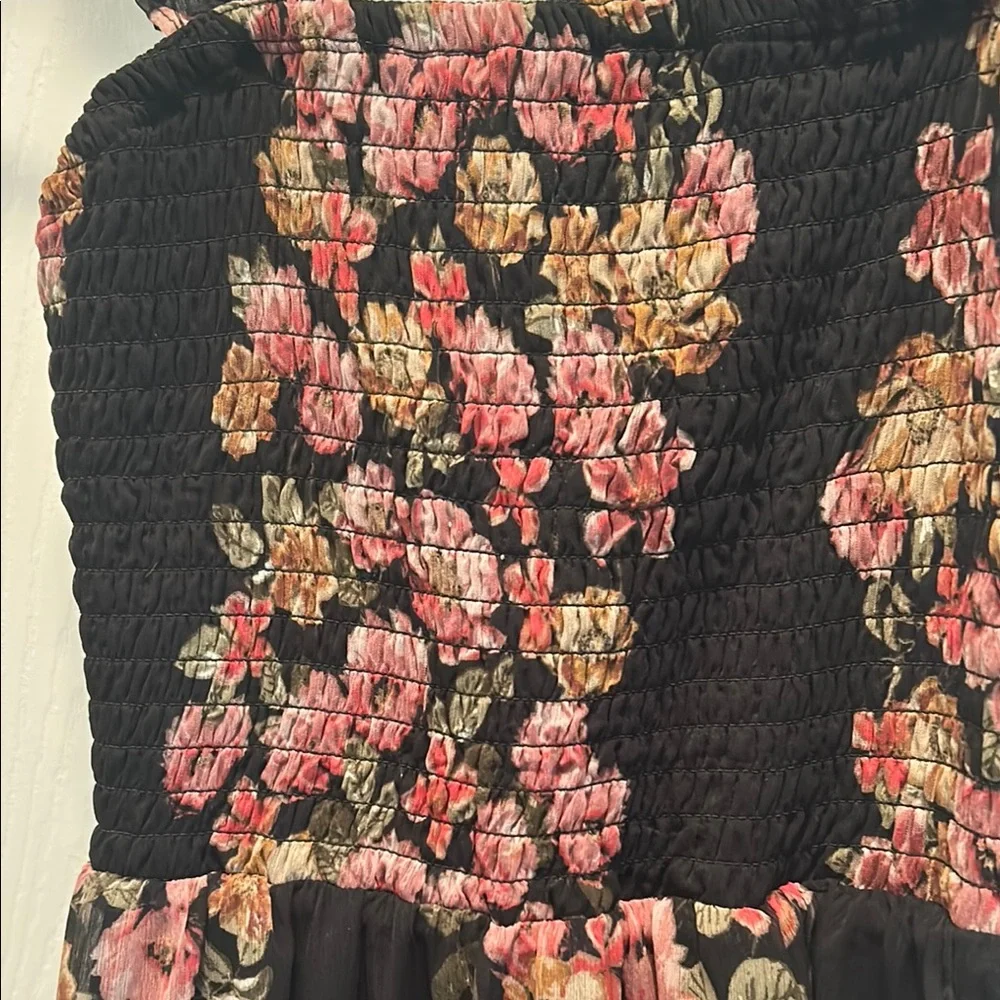Floral Black and Pink Maxi Dress